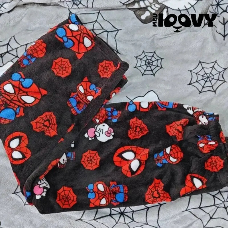 Calça Moletom Casal Hello Kitty & Homem-Aranha