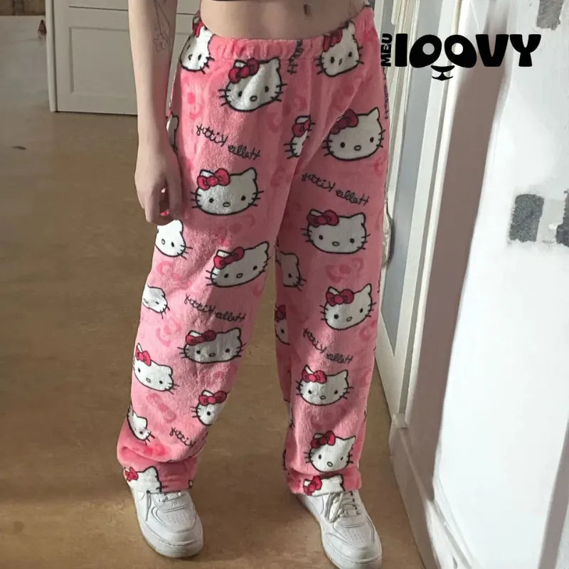 Calça Pijama Hello Kitty Moletom