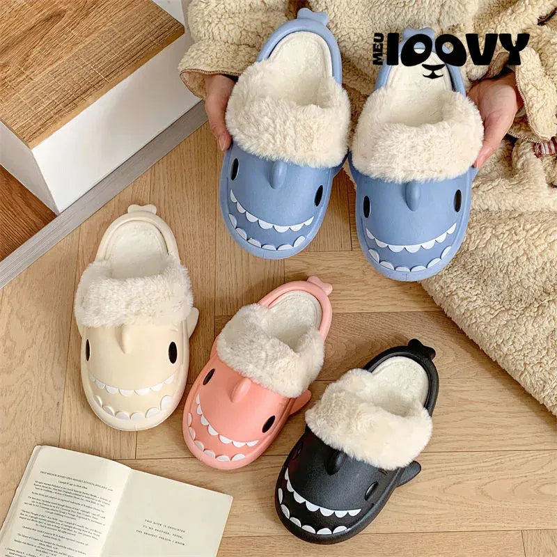Chinelo Tubarão Unissex Divertido Inverno