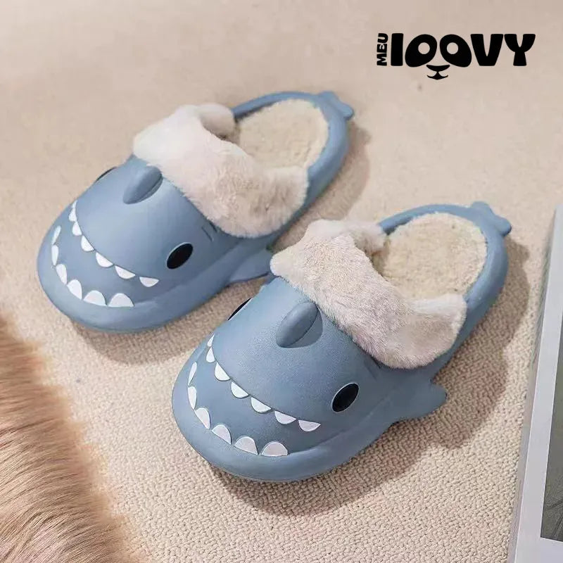 Chinelo Tubarão Unissex Divertido Inverno