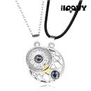 Colar Casal Sol & Lua Projeção Eu Te Amo em 100 Idiomas