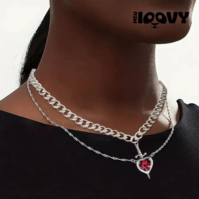 Colar Sedução Cravejado Delicado