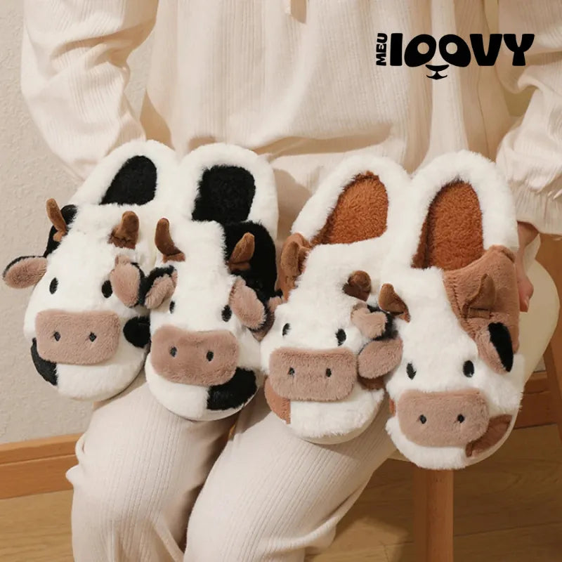 Pantufa Vaca Feminina Macia Delicada
